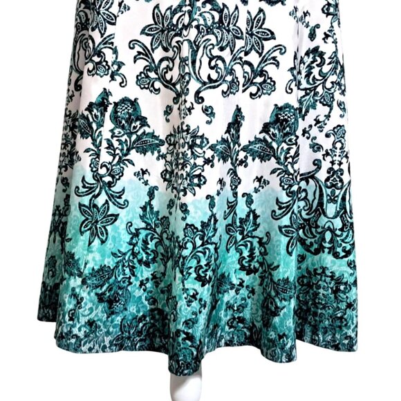 Chetta B Dress Womens Size 14 Ombre Aqua Floral Print Sleeveless NWT - Picture 4 of 14